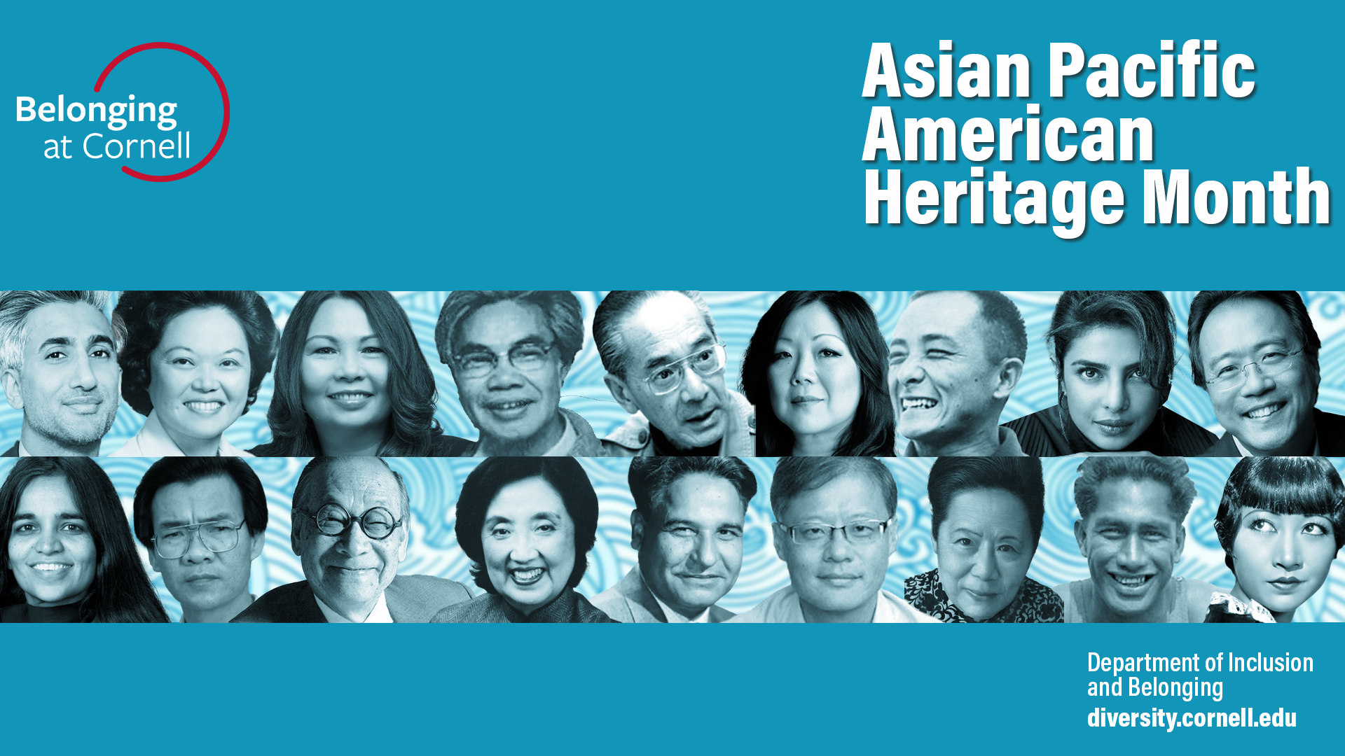 Zoom background (historical and cultural figures) visual in honor of American Pacific Heritage Month