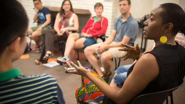 Students sitting in an IDP discussion