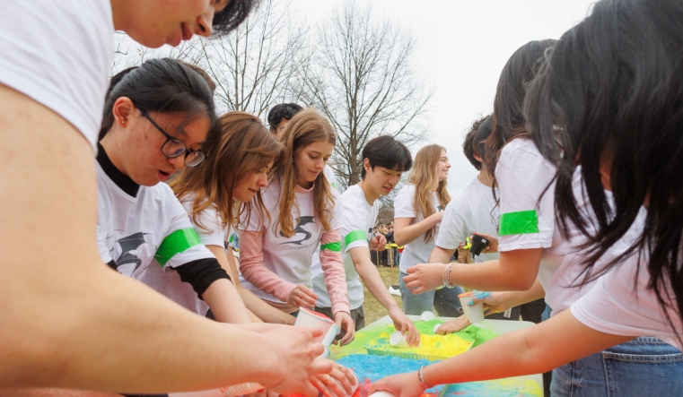 Students preparing for Dragon Day 2025